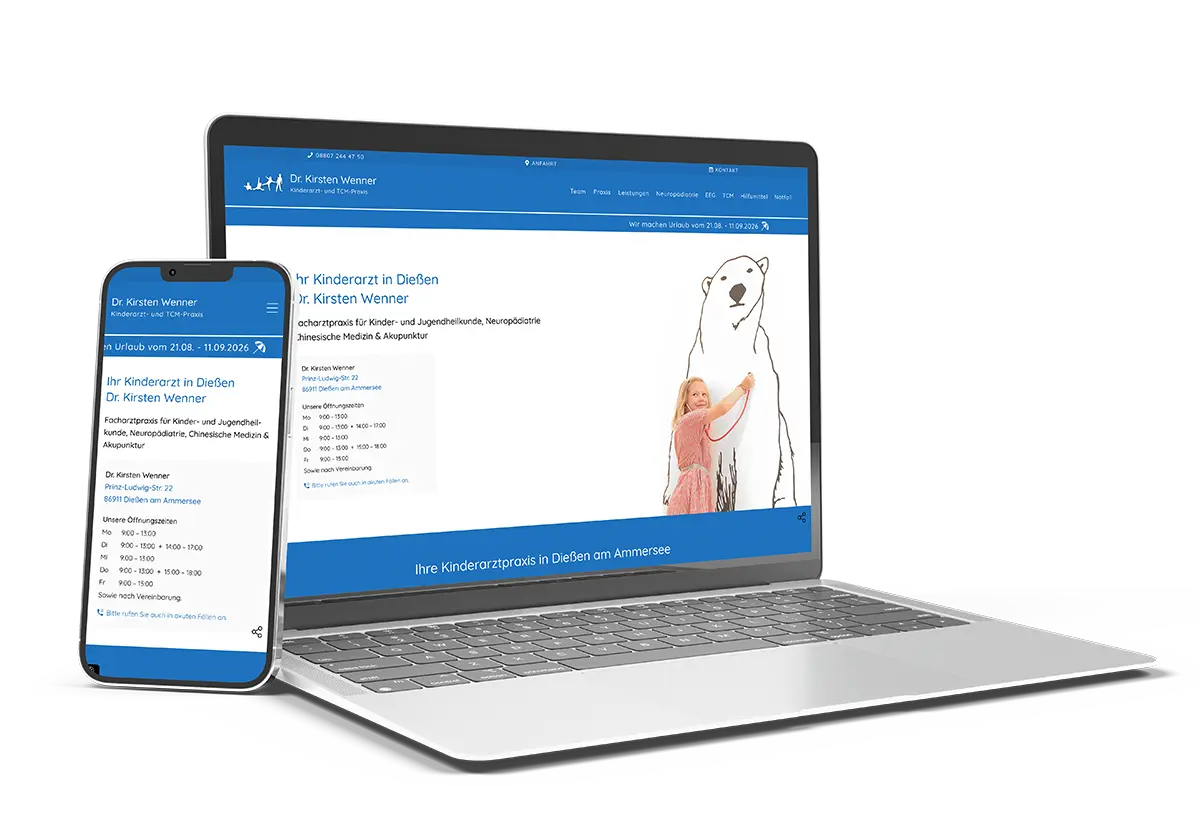 Website Kinderarztpraxis Mobilansichten - netzwerk.design