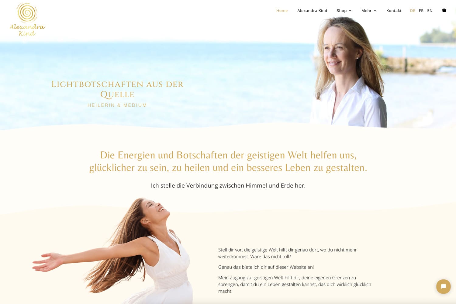 Website Energiearbeit Desktopansicht - wordpress web.design