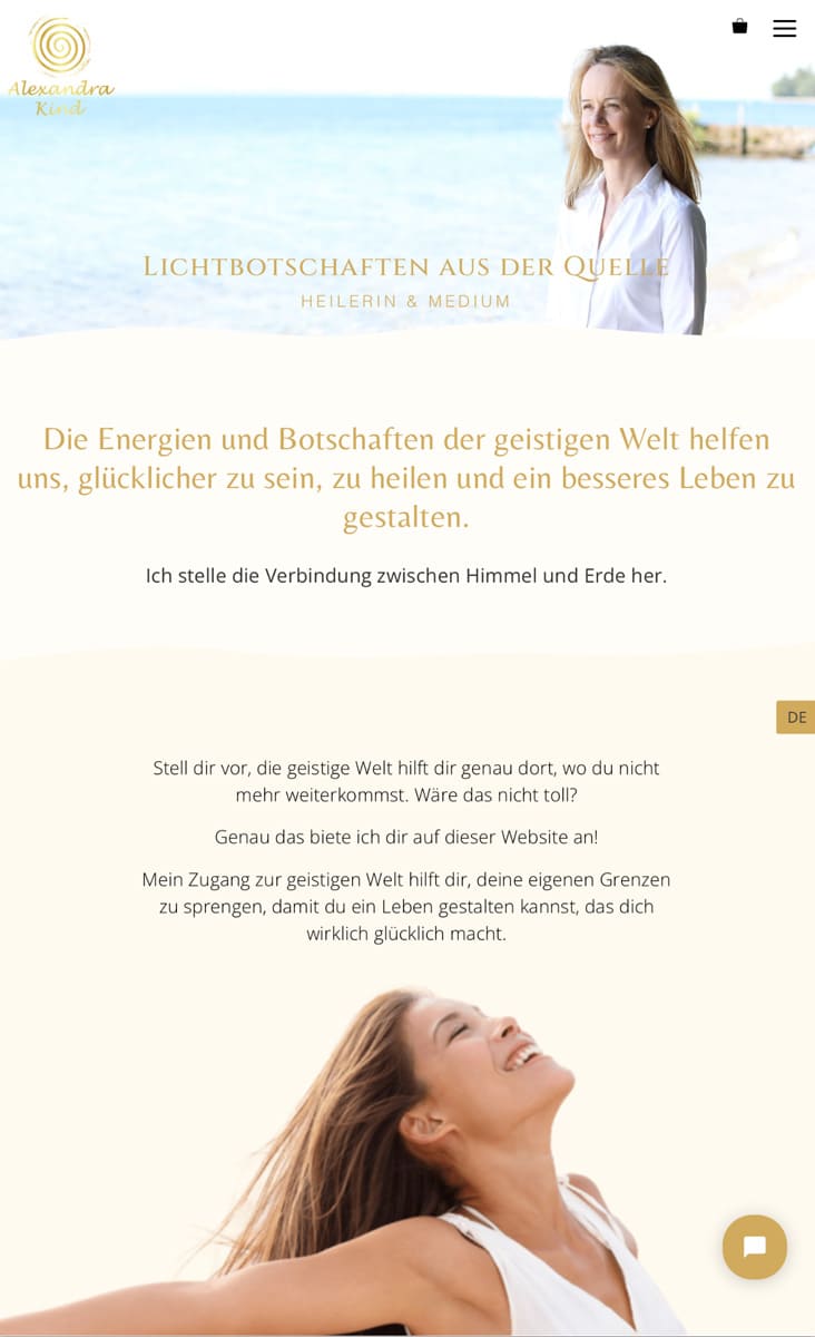 Website Energiearbeit Tabletansicht - wordpress web.design