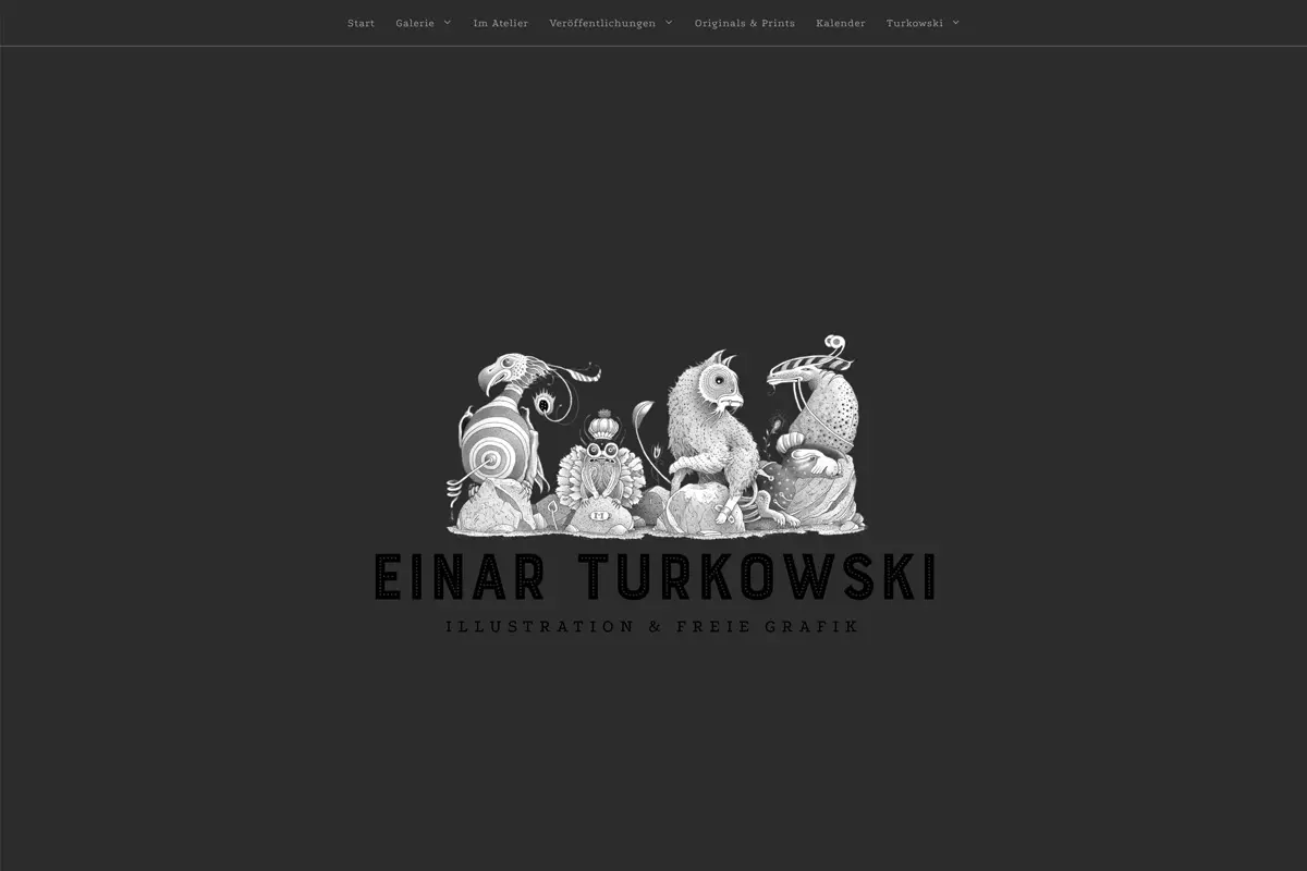 Website Illustrator Einar Turkowski desktop view - netzwerk.design