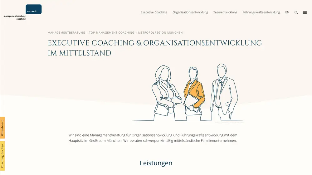 Website Managementberatung Desktopansicht - netzwerk.design