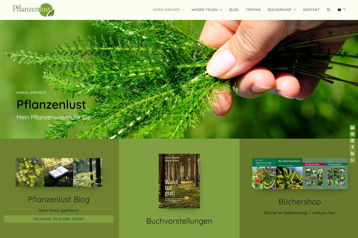 Website Pflanzenlust Blog Shop - netzwerk.design