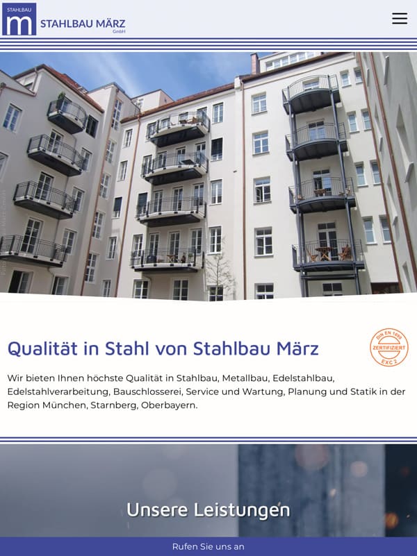 Website Stahlbau Handwerk - netzwerk.design