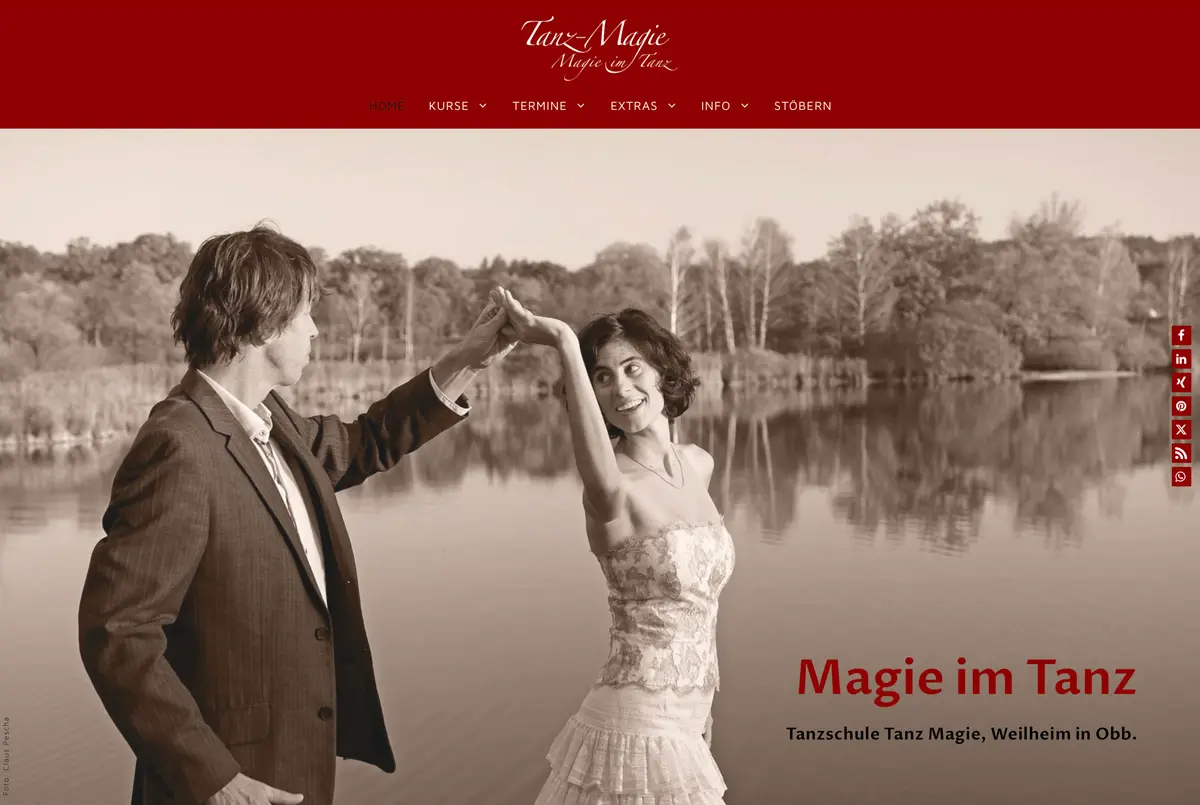 Webseite Tanz-Magie Desktopansicht - netzwerk.design