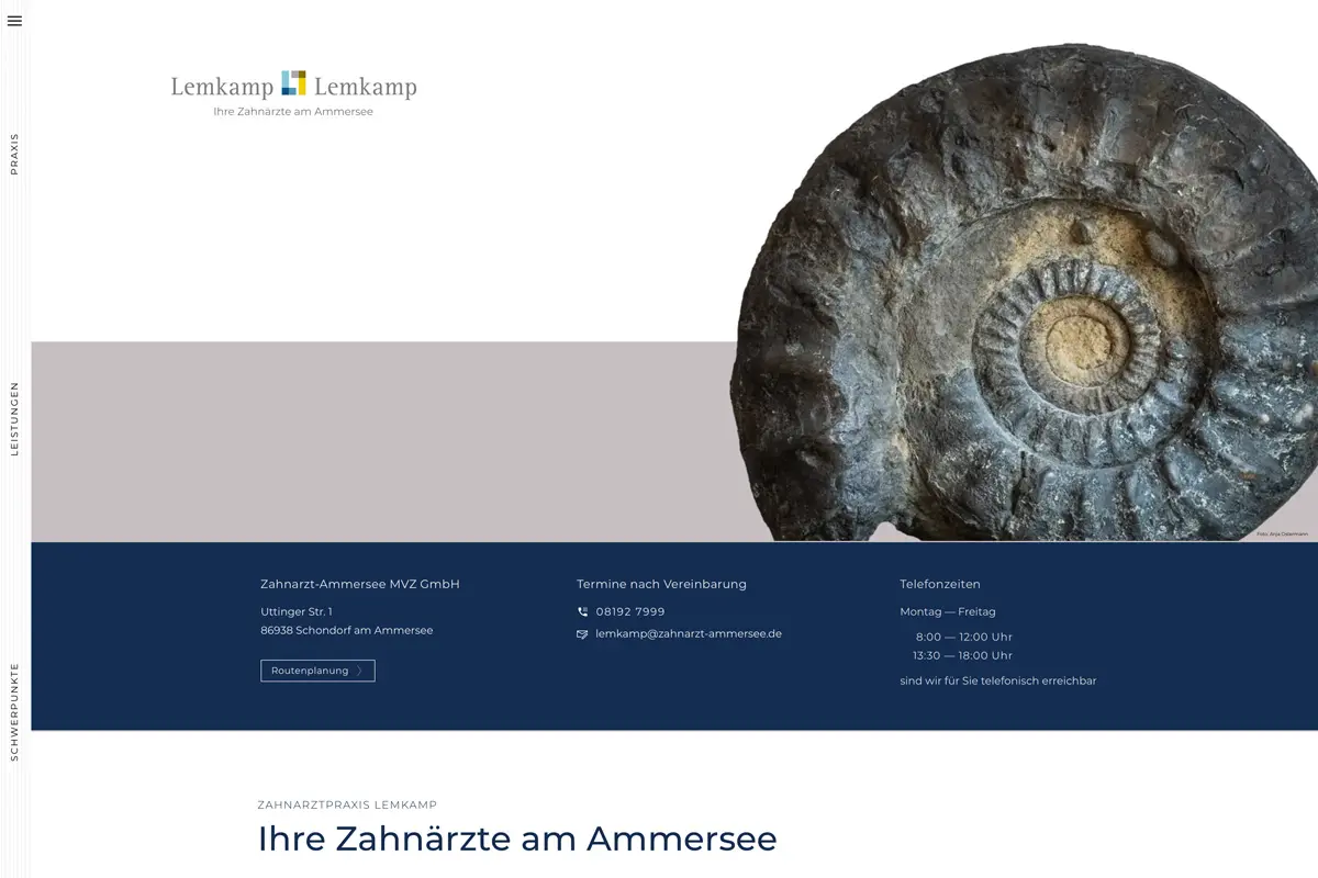 Website Zahnarztpraxis Desktopansicht - netzwerk.design
